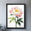 Art encadré noir, Saint-Valentin - Fleurs de pivoines roses, aquarelle-529407266