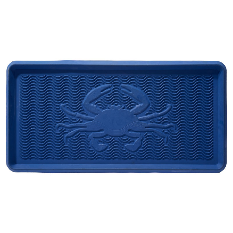 Tapis d'extérieur antidérapant en caoutchouc Blue Crab 32 po x 16 po