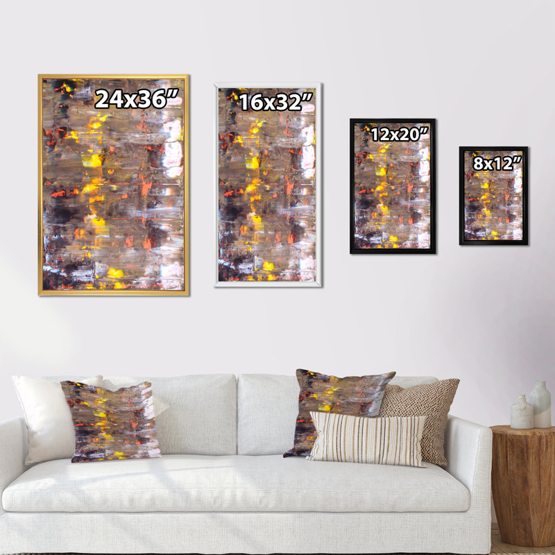 Colorfields dans des tons de brun et de jaune - Art mural moderne et contemporain sur toile, H 32 po x l 16 po x P 1,5 po