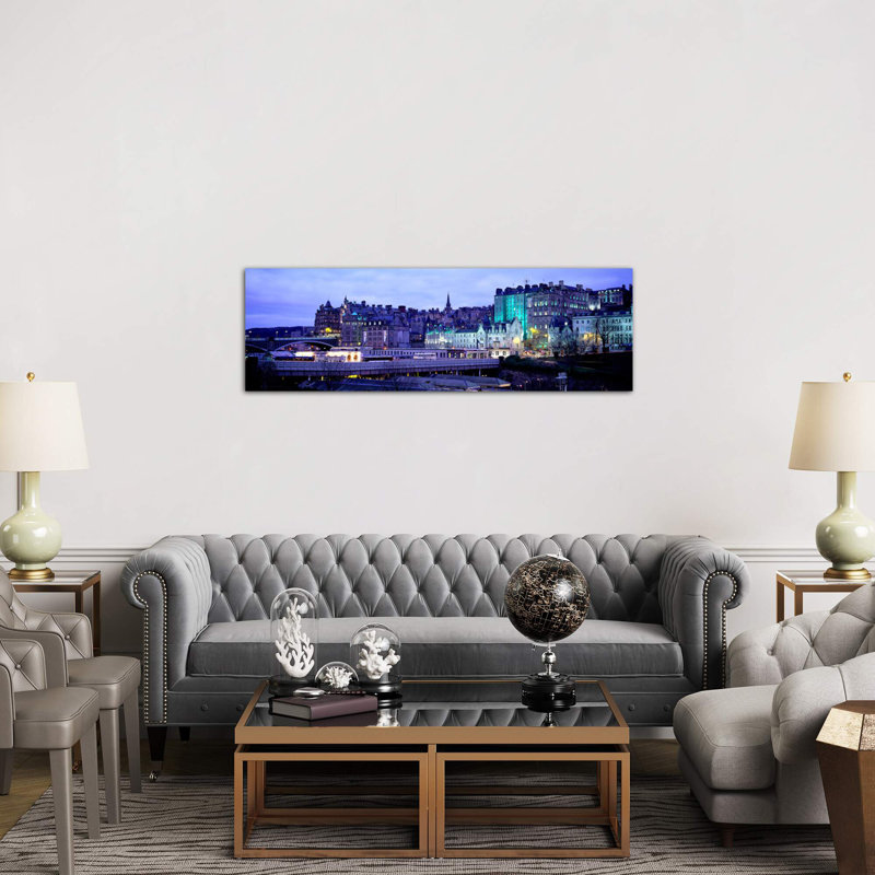 The Old Town Edinburgh Scotland - No Frame Panoramic Print on Canvas, 152.4 cm H x 50.8 cm W x 1.91 cm D