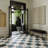 Ornate Checkerboard 12 In. X 12 In. Tumbled Marble Checkerboard Floor And Wall Tile (20 Sq. Ft. / Case)-124973759