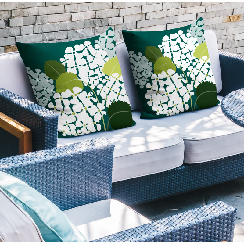 Housse et insert de coussin décoratif intérieur / extérieur en polyester / mélange de polyester, L 19 po x H 19 po, Émeraude