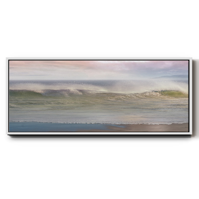 California Surf encadré sur toile, Blanc, H 20 po x l 50 po
