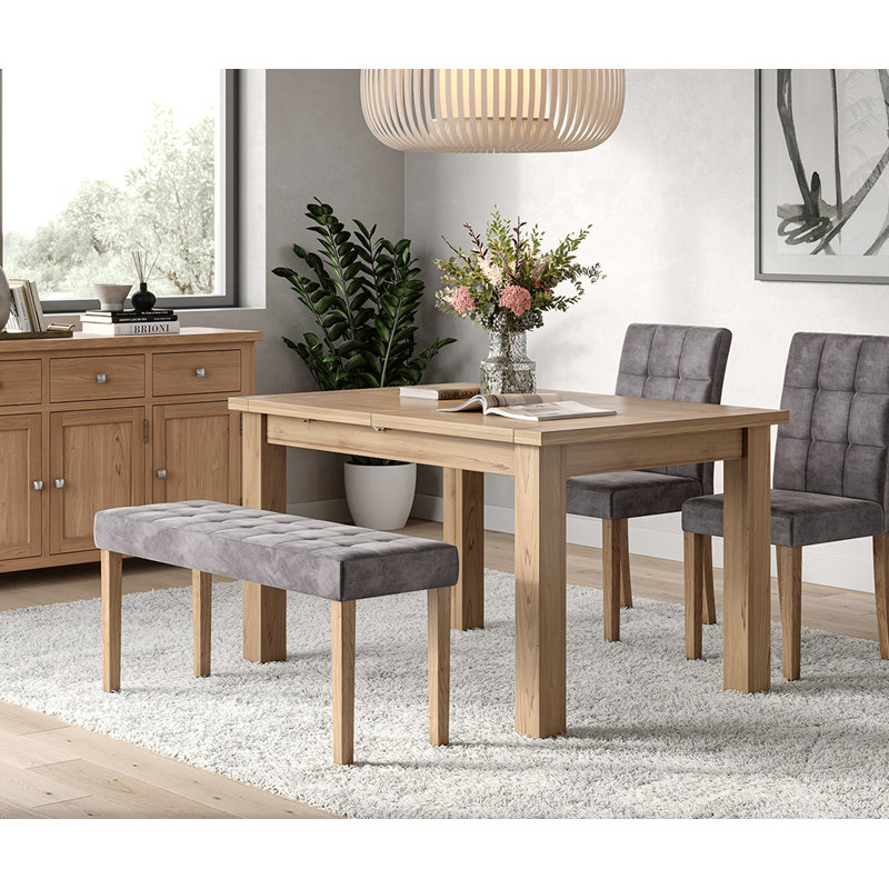 Velvet Bench, 48 cm H x 104 cm W x 35 cm D, Grey