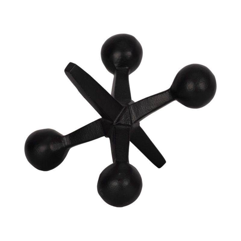 Abstract Geometric Aluminum Sculpture, Black, 5'' H X 7'' W X 5'' D