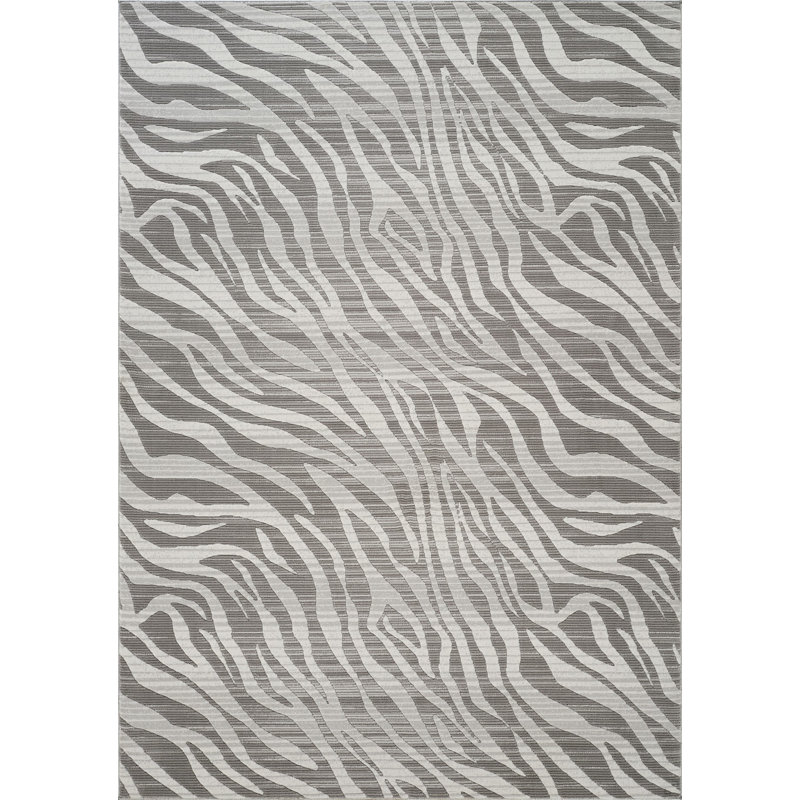 Geometrix GC_DIM1008 Gray 5 Ft. 3 In. X 7 Ft. 3 In. Area Rug, Rectangle 5'3" x 7'3"