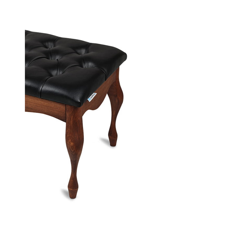 Colrain Faux Leather Upholstered Bench, Black/Nut, H40 x W60 x D40cm