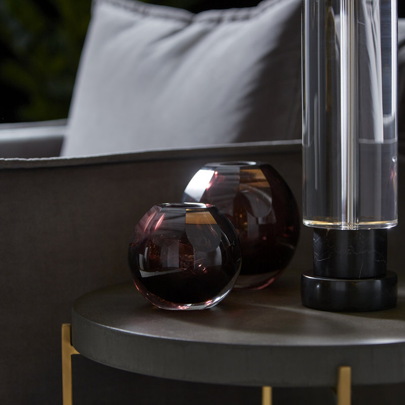 Rosalind Glass Table Vase, 4" H x 4.25" W x 4.25" D