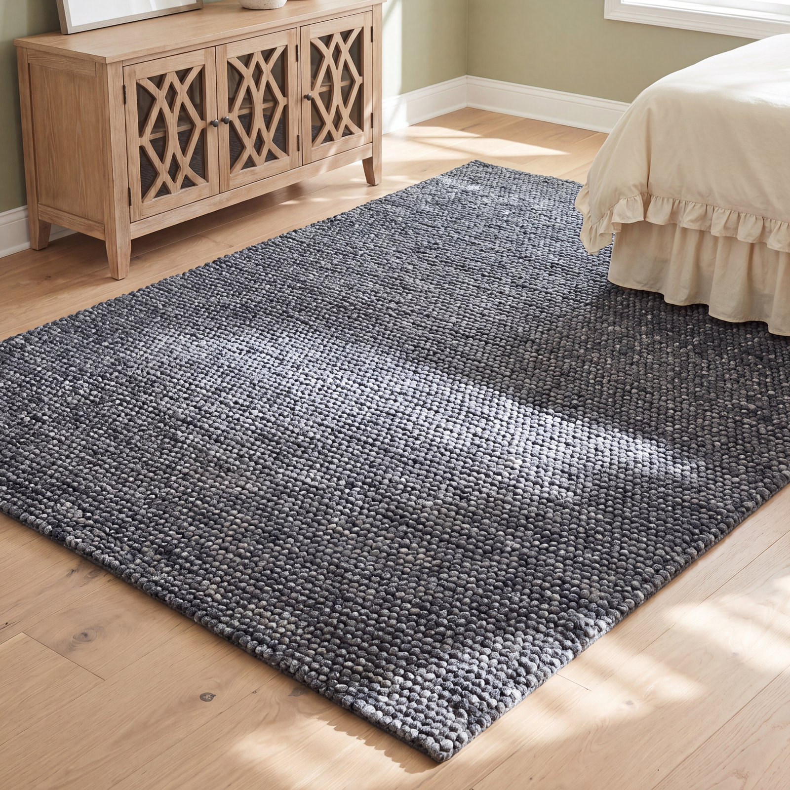 Elle Dark Gray Hand-Woven Rug, Rectangle 8' x 10'
