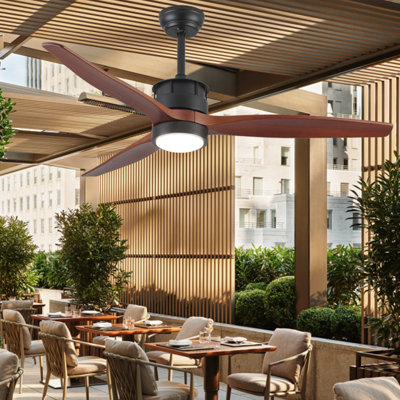 Emberlie 52'' Dimmable Solid Wood Ceiling Fan with LED Lights