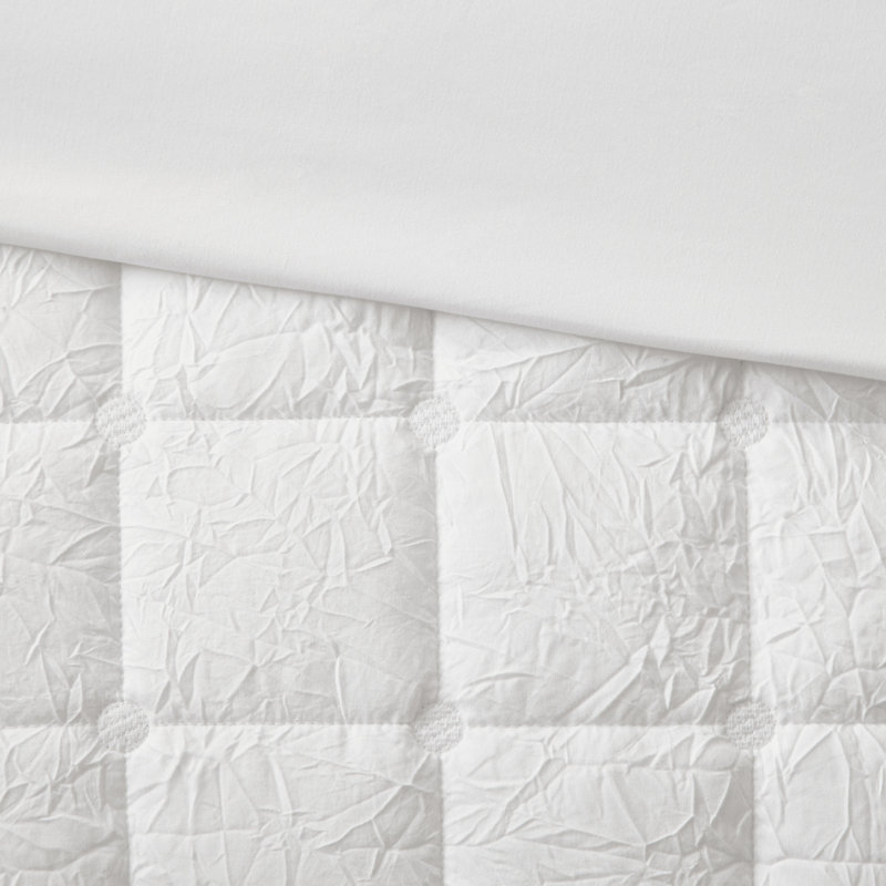 N Natori Cocoon 3 Piece Quilt Top Oversized Duvet Cover Mini Set, King/Cal King Duvet Cover + 2 King Shams, White