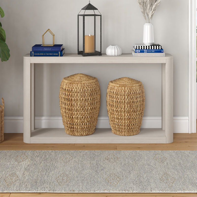 52" Wide Rectangular Console Table, Alder White