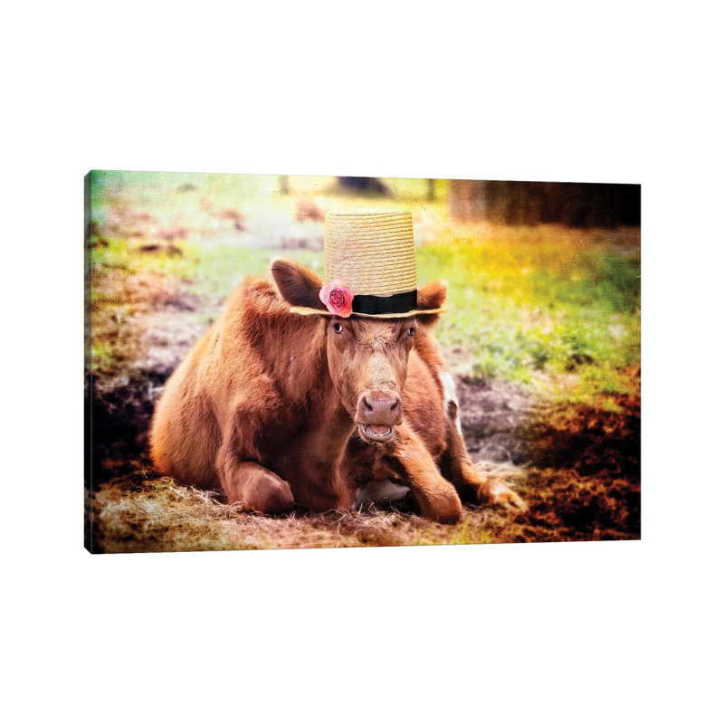 Miss Rose The Cow by Karen Burke - Wrapped Canvas Print, 66.04cm H x 101.6cm W x 1.91cm D
