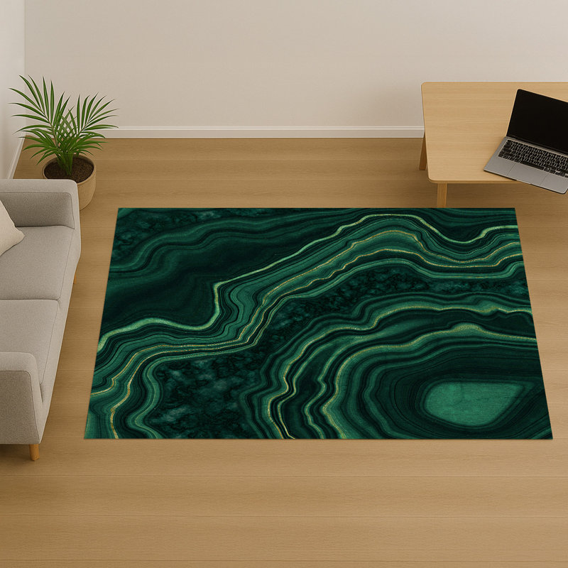 Marble Area Rug, Runner 70 x 140 cm