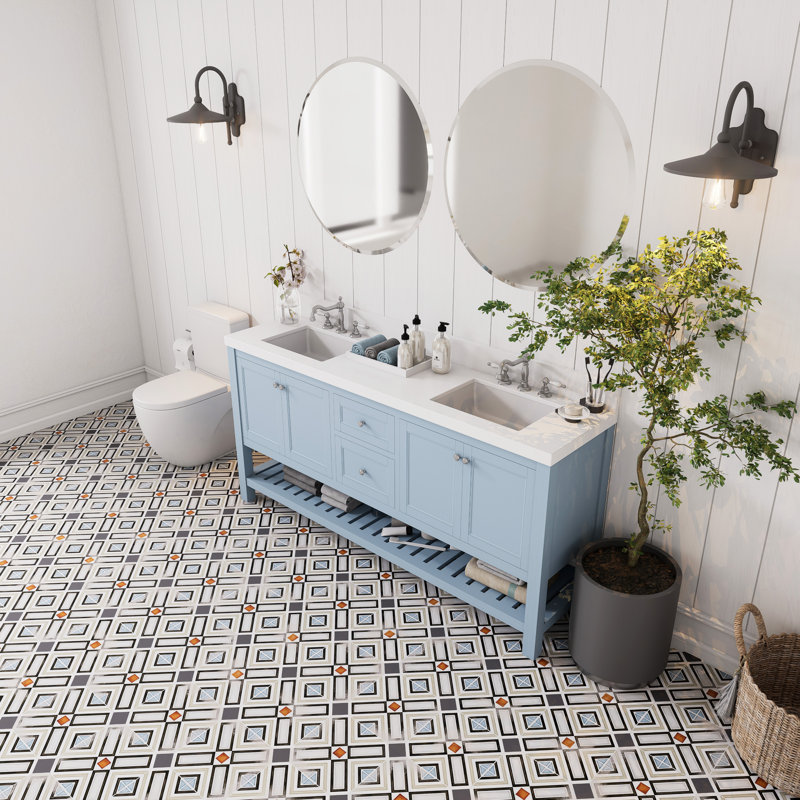 Décalcomanie octogonale vaudoise vaudoise avec tacos 7-7 / 8 po X 7-7 / 8 po Carreau de porcelaine pour plancher et mur