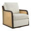 Fauteuil pivotant rembourré de style rotin-122922068