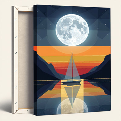 Ensemble de 1 tableau sur toile « Voile au clair de lune »