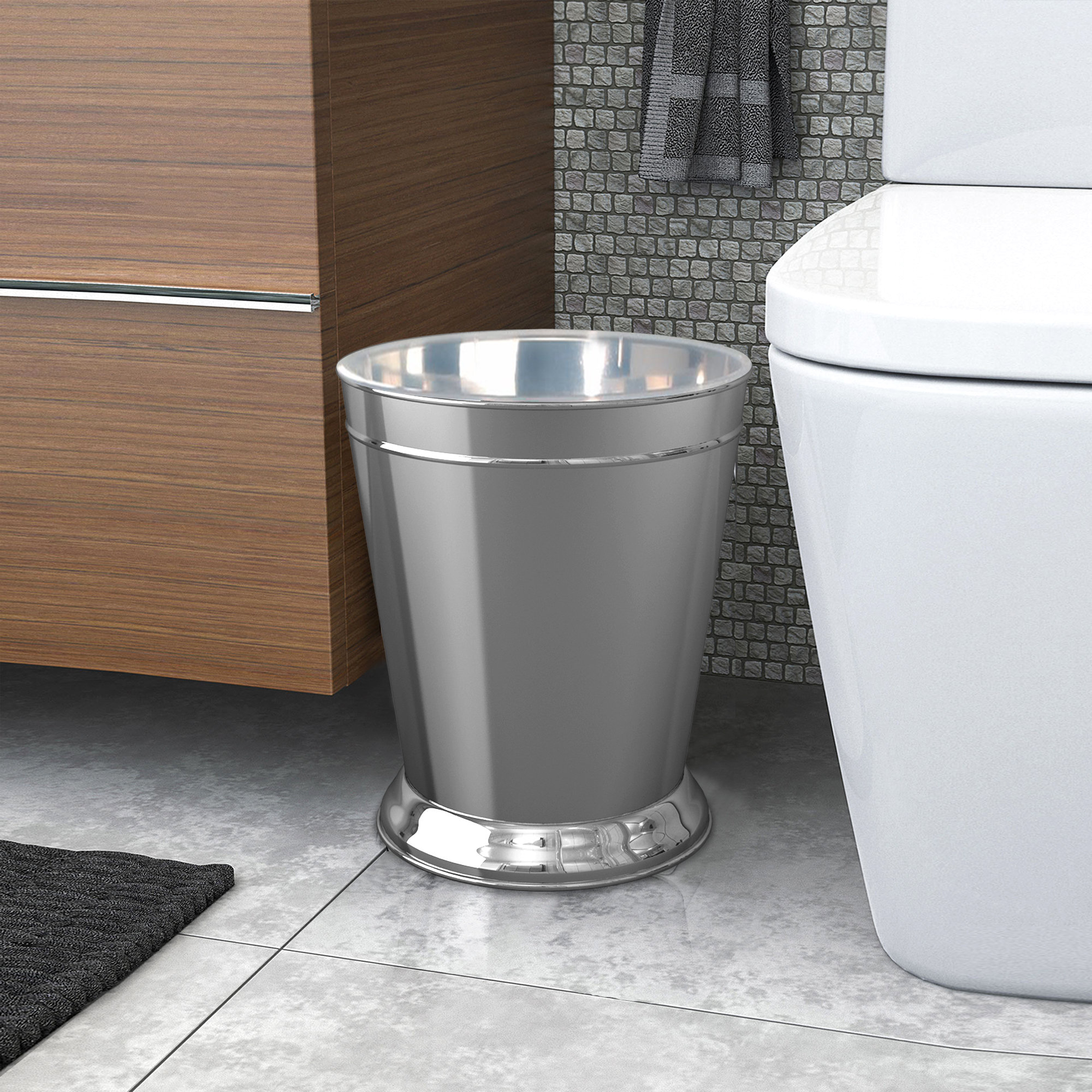 Alcott Hill® Schwerin Metal 2.25 Gallon Waste Basket & Reviews | Wayfair