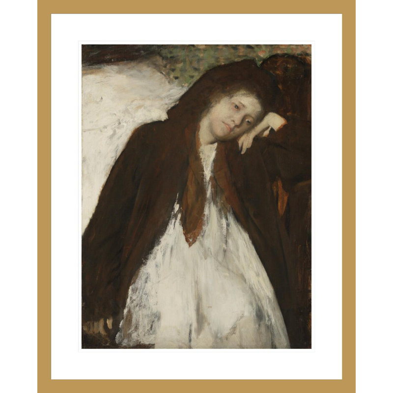 «The Convalescent» par Edgar Degas, impression giclée encadrée, H 29,04 po x l 23,5 po