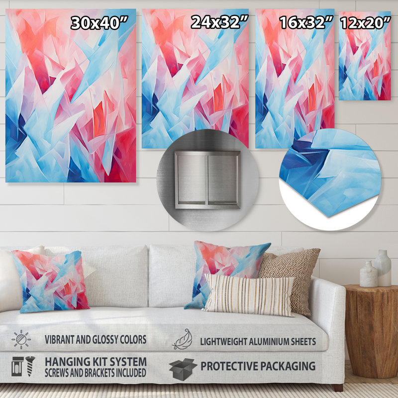 Feu et glace, art mural en métal Tachisme Drift IV, H 20 po x l 12 po x P 1 po