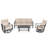 4-Piece Sofa Set with Thick Padded Zippered Cushions, Beige-960246309