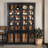 Mango Wood and Glass 2-Piece Cabinet with 8 Doors and 6 Shelves
