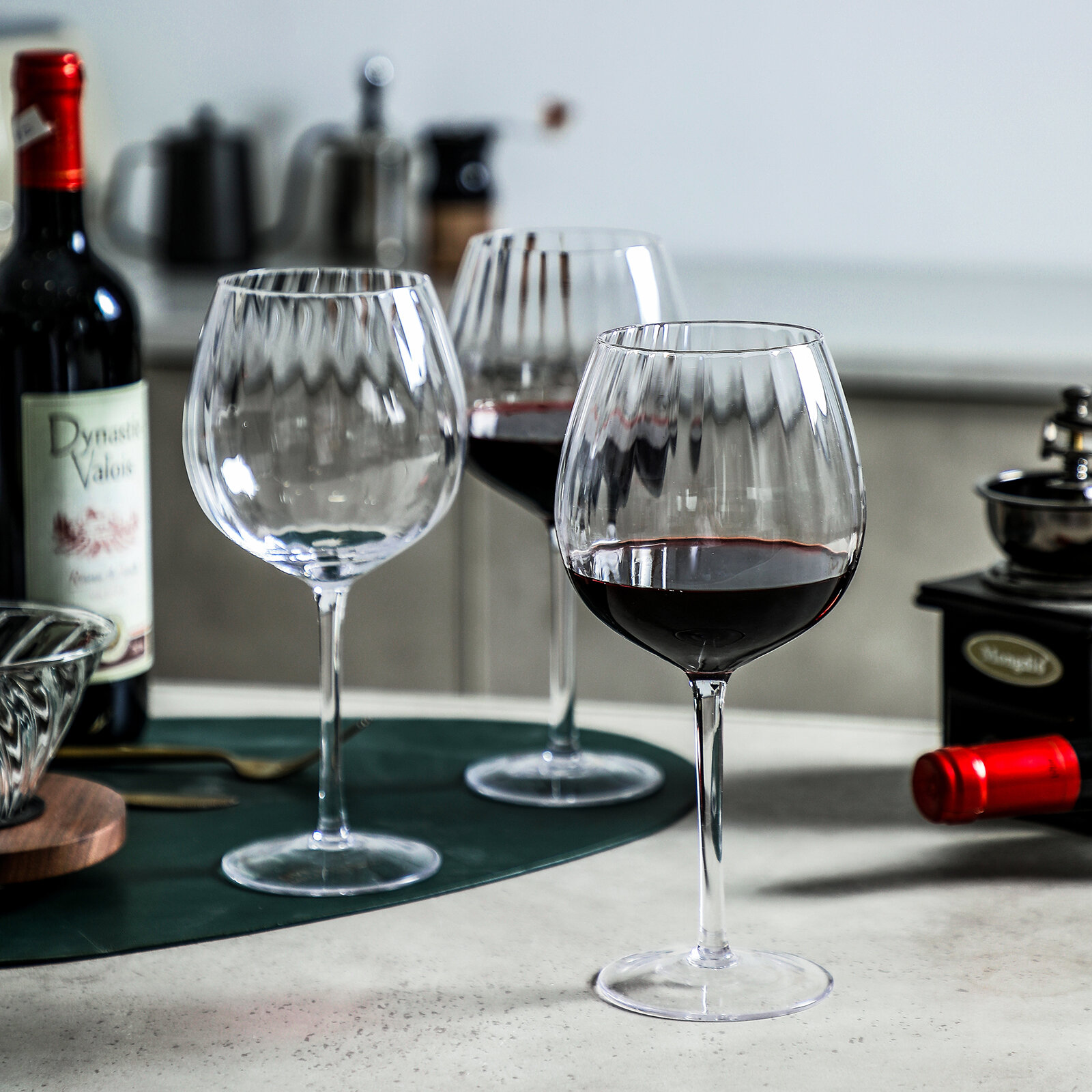 Wayfair Basics Coffre de rangement pour verres à vin rouge et