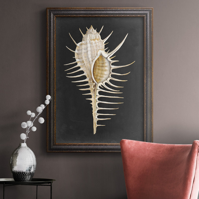 Toile graphique encadrée haut de gamme Murex, H 20 po x l 16 po x P 1 po, Cadre en cuir noir