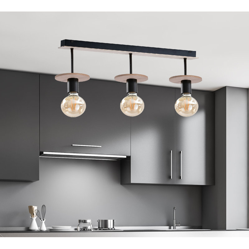Tallapoosa Semi Flush Mount, Natural/Black