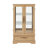 Lighted Glass Curio Display Cabinet With Adjustable Shelves - 2 Doors, 1 Drawer, LED Lights