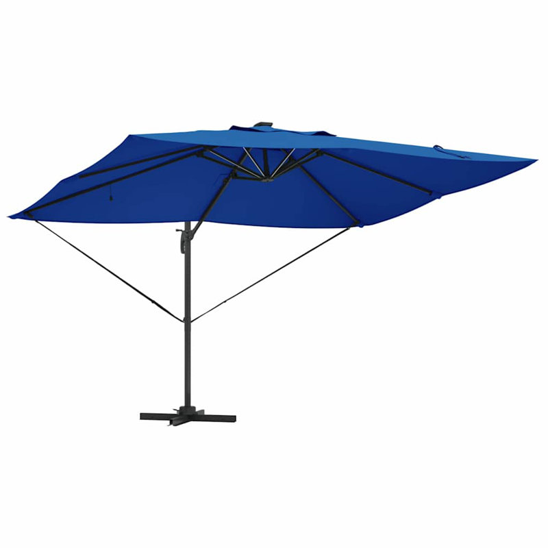 Cantilever Parasol with Pulley Lift, 265cm H x 251cm W x 251cm D, Blue