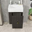 Bathroom Vanity with Ceramic Sink, Side Shelf and Storage Drawer-2082252375