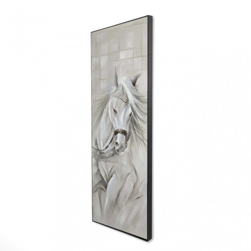 "Cheval blanc avec sa crinière au vent" sur toile