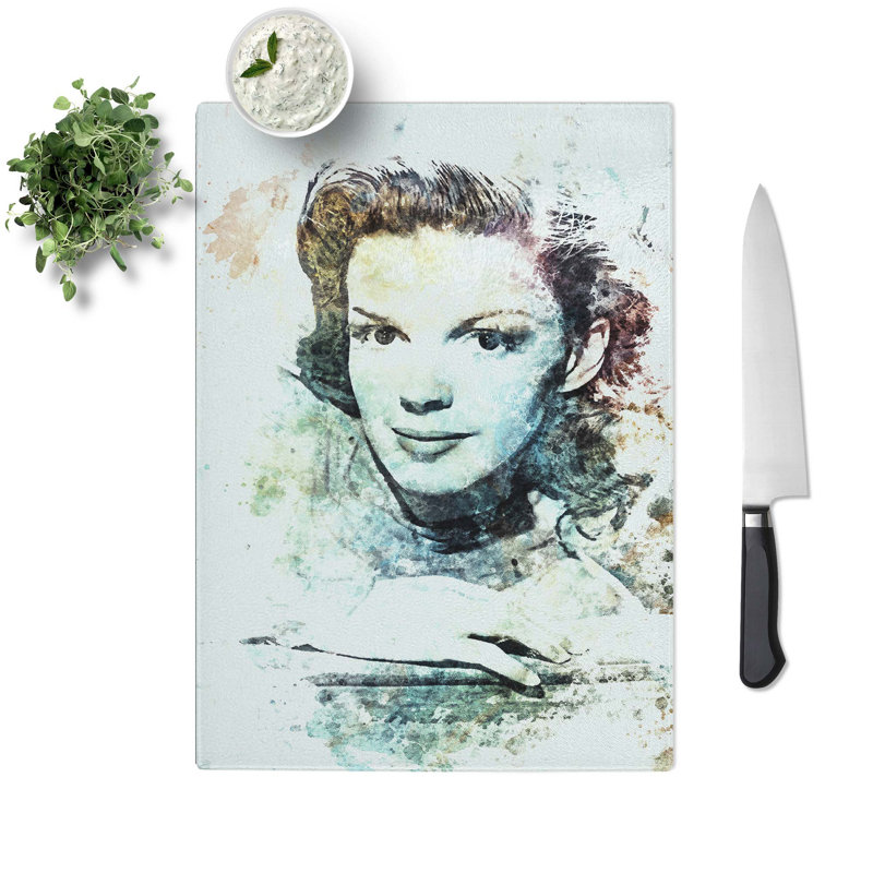 Glass Judy Garland in Abstract Chopping Board, 39 cm W x 28.5 cm L