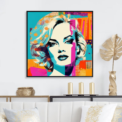 Portrait de femme pastel pop des années 1950 sur toile