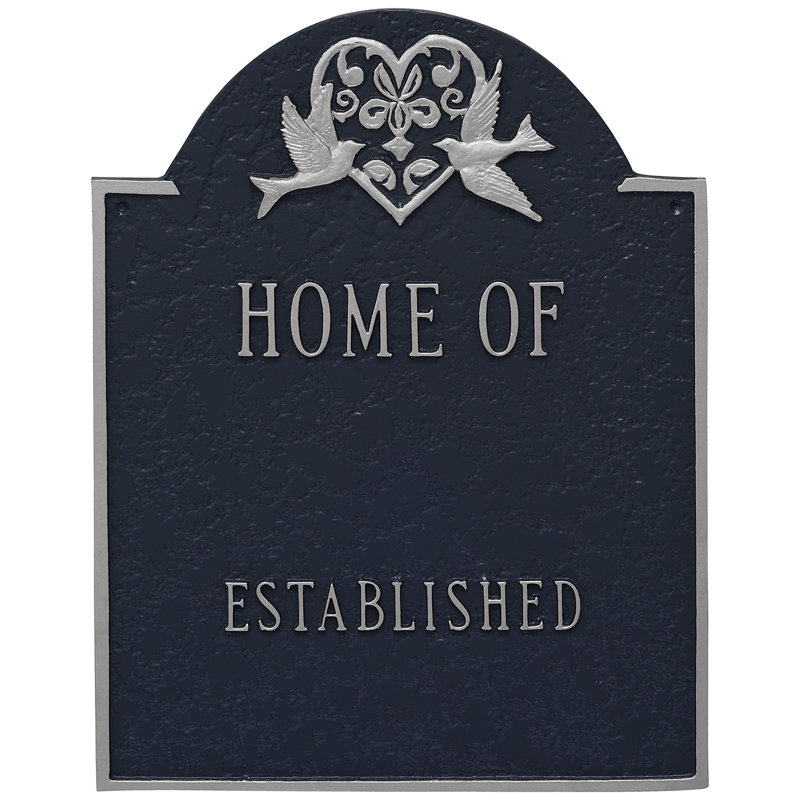 Plaque d'adresse murale sur 4 lignes, Marine / Argent, Oui