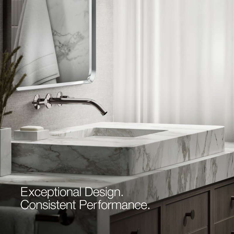 Components Wall-Mount Bathroom Sink Faucet Trim, Satin