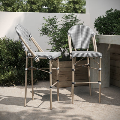 Lavigne Stacking French Style Chair with PVC-Coated Polyester Seat and Metal Frame for Indoor/Outdoor Use