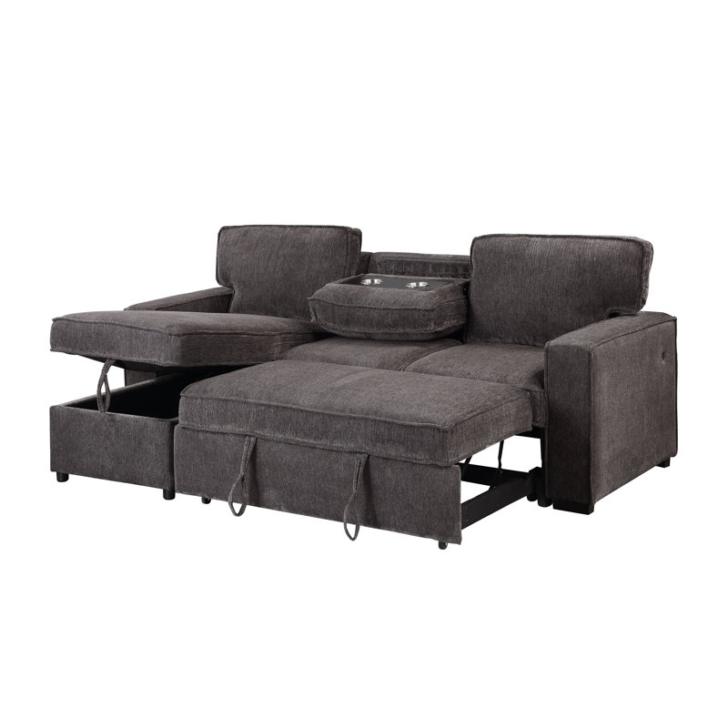 3 - Piece Upholstered Sectional, Dark Gray