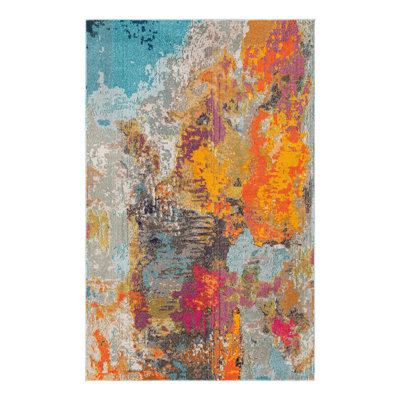 Washable Abstract Indoor Rug