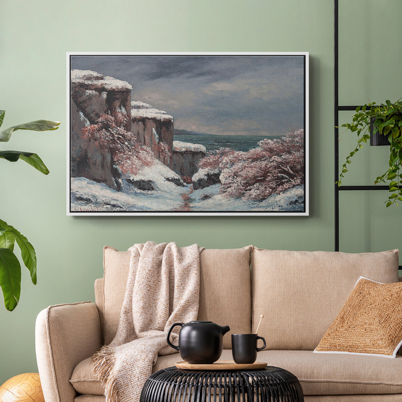 Botanique rétro - CV, Toile encadrée flottée blanche, H 17 po x l 25 po x P 2 po