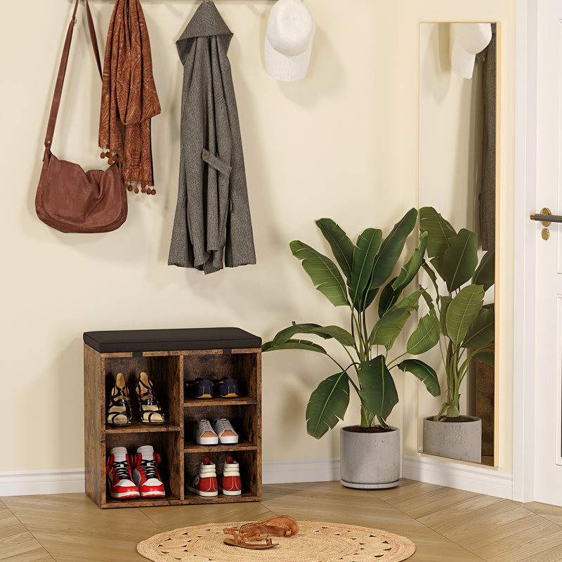 Banc de rangement pour chaussures, Brun