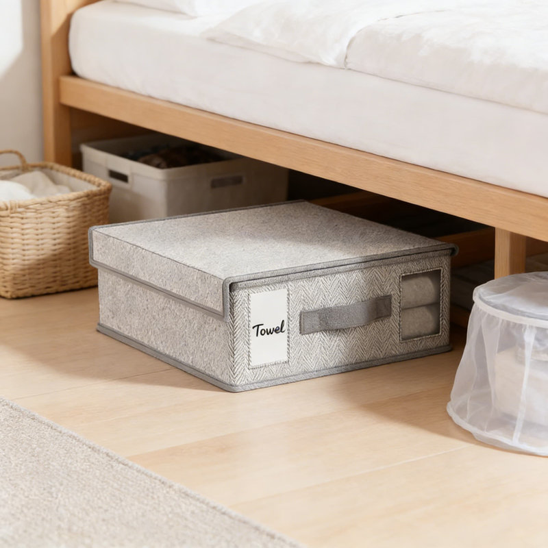 Ensemble organisateur de draps et boîtes de rangement