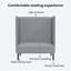Canapé vidaXL à dossier haut en tissu gris clair de 101 cm-1707295807