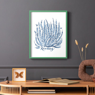 «Summer Herb Garden Sketches III», reproduction encadrée - bois massif