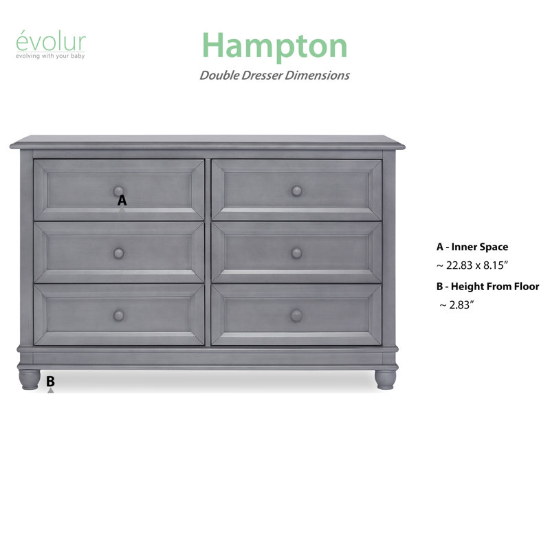 evolur double drawer dresser storm grey Hampton 6 & Reviews Color_Avocado Green