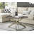 Cesarino Marble Effect Round Coffee Table - Glass Topped Metal Leg Centre Table-1321458039-1321458036