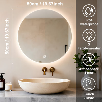 Round Freestanding Vanity Mirror
