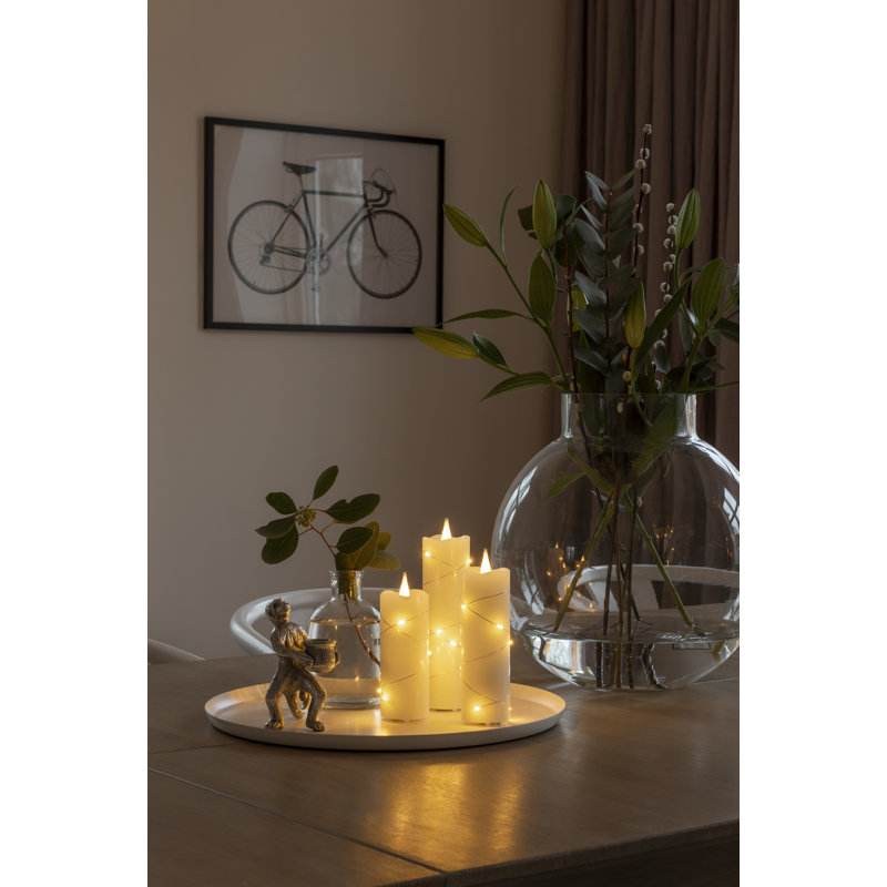 3D Moving Flame Battery Candle, 17.8cm H x 5cm W x 5cm D, Ivory