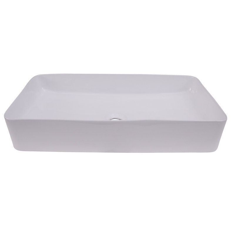 Lavabo de salle de bain vasque rectangulaire en porcelaine vitrifiée Leduc